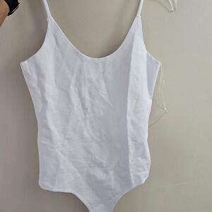 White Spaghetti Strap Bodysuit